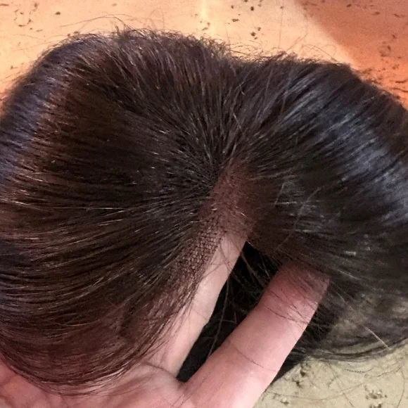 NIB Human Hair Topper with long Side Bangs - Picture 3 of 8